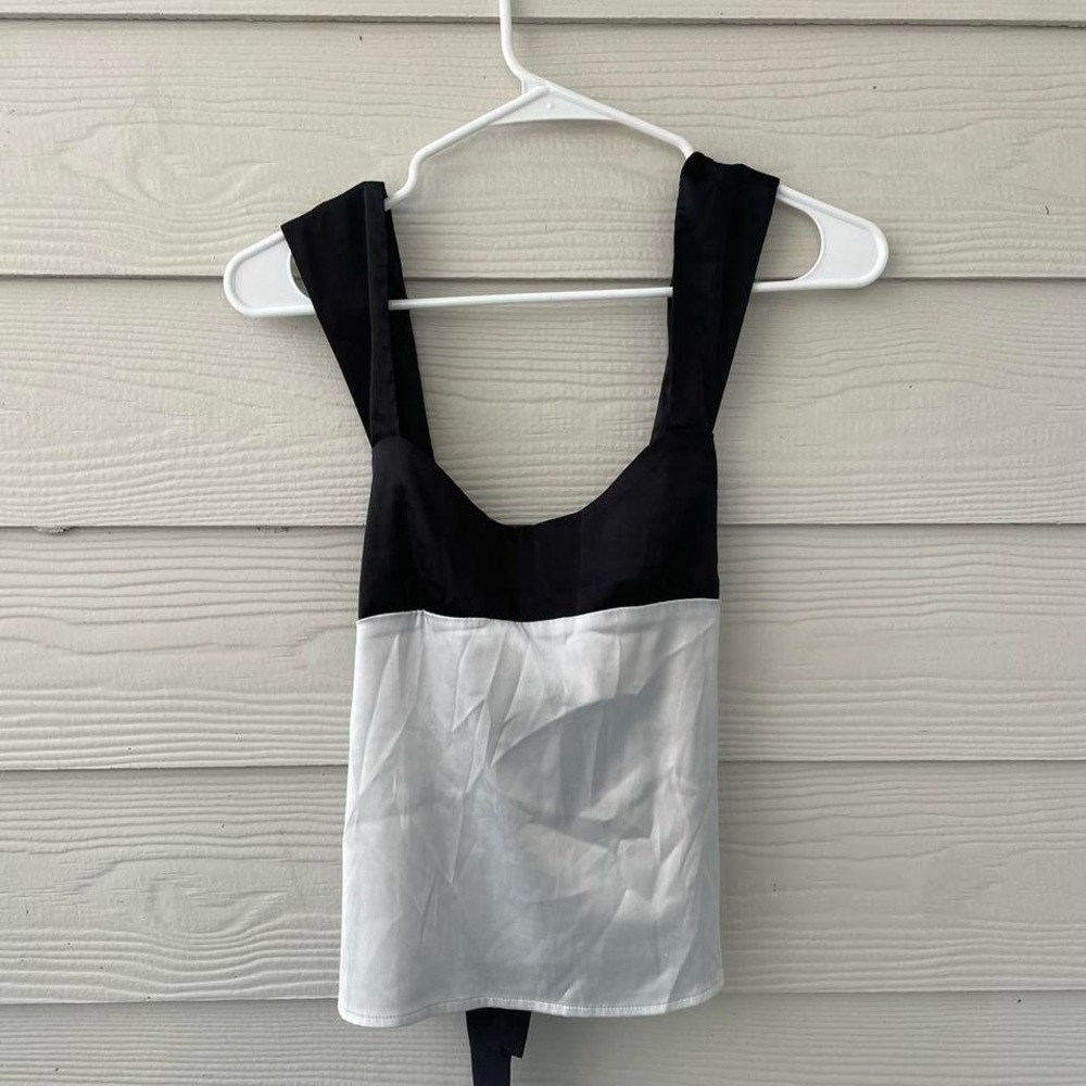 Commense Black and White Colorblock Tank Top
